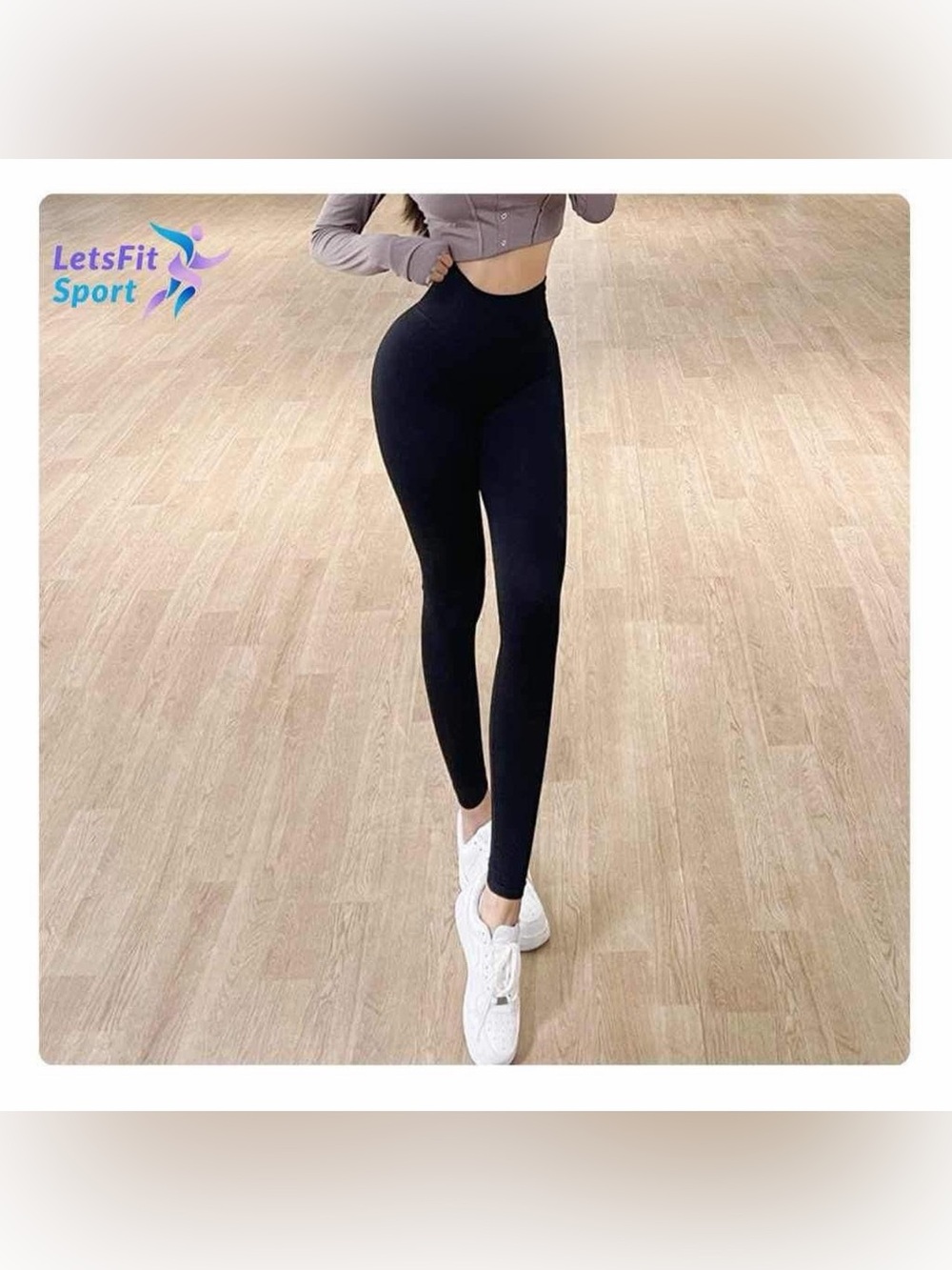 High-Waist Sculpting Leggings - Black & Mauve bundle - Picture 2 of 2